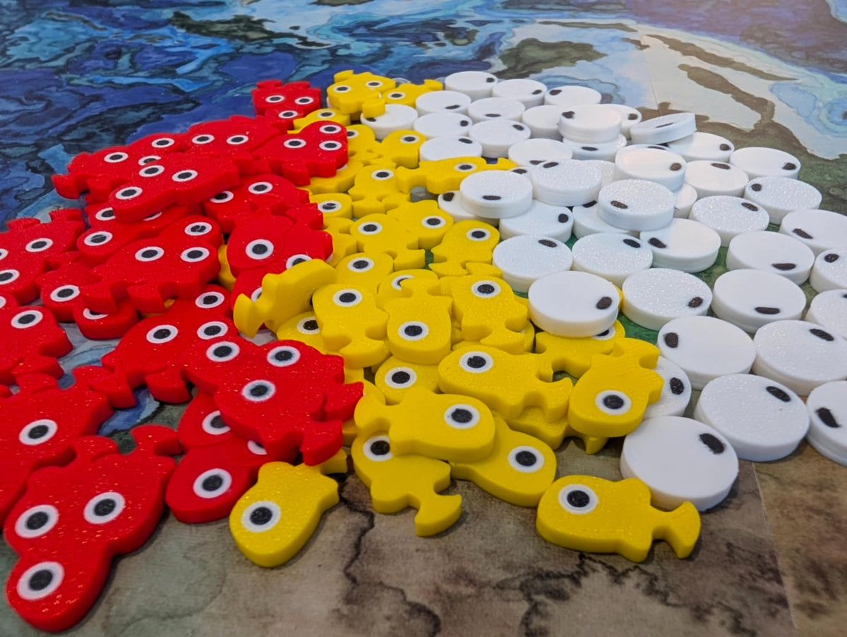 Finspan 3D Upgraded Fish & Fish Eggs | Finspan Accessories | Board Game Upgrade
