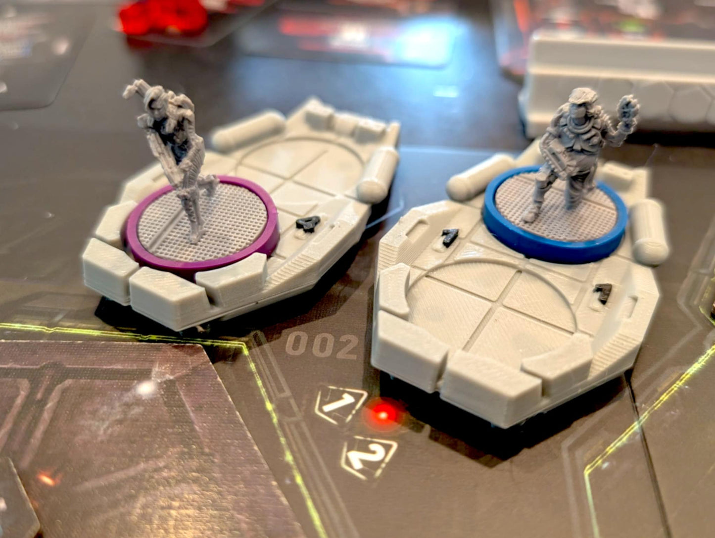 Nemesis Reversible Escape Pods (Set of 4) – 3D Printed Upgrade | Player & Lock Tokens | Board Game Accessories (Gray or Black)