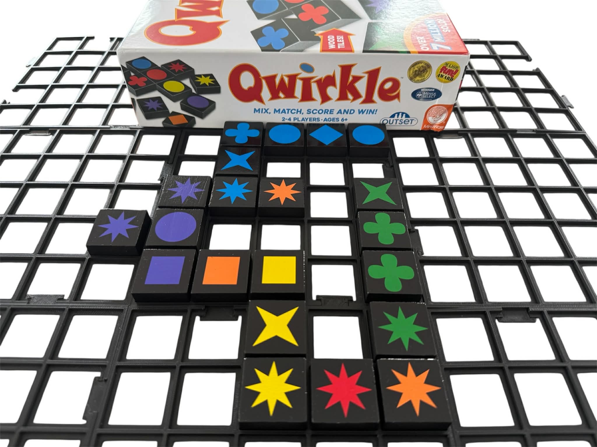 Qwirkle 9x9 Grid Board 3D Printed Tile Grids Pack Of 9 Board Gam qwirkle-9x9-grid-board-3d-printed-tile-grids-pack-of-9-board-gam