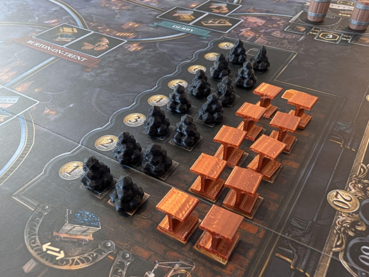 Brass Birmingham Resource Tokens Set – Deluxe Replacement for Coal, Iron & Beer Game Pieces