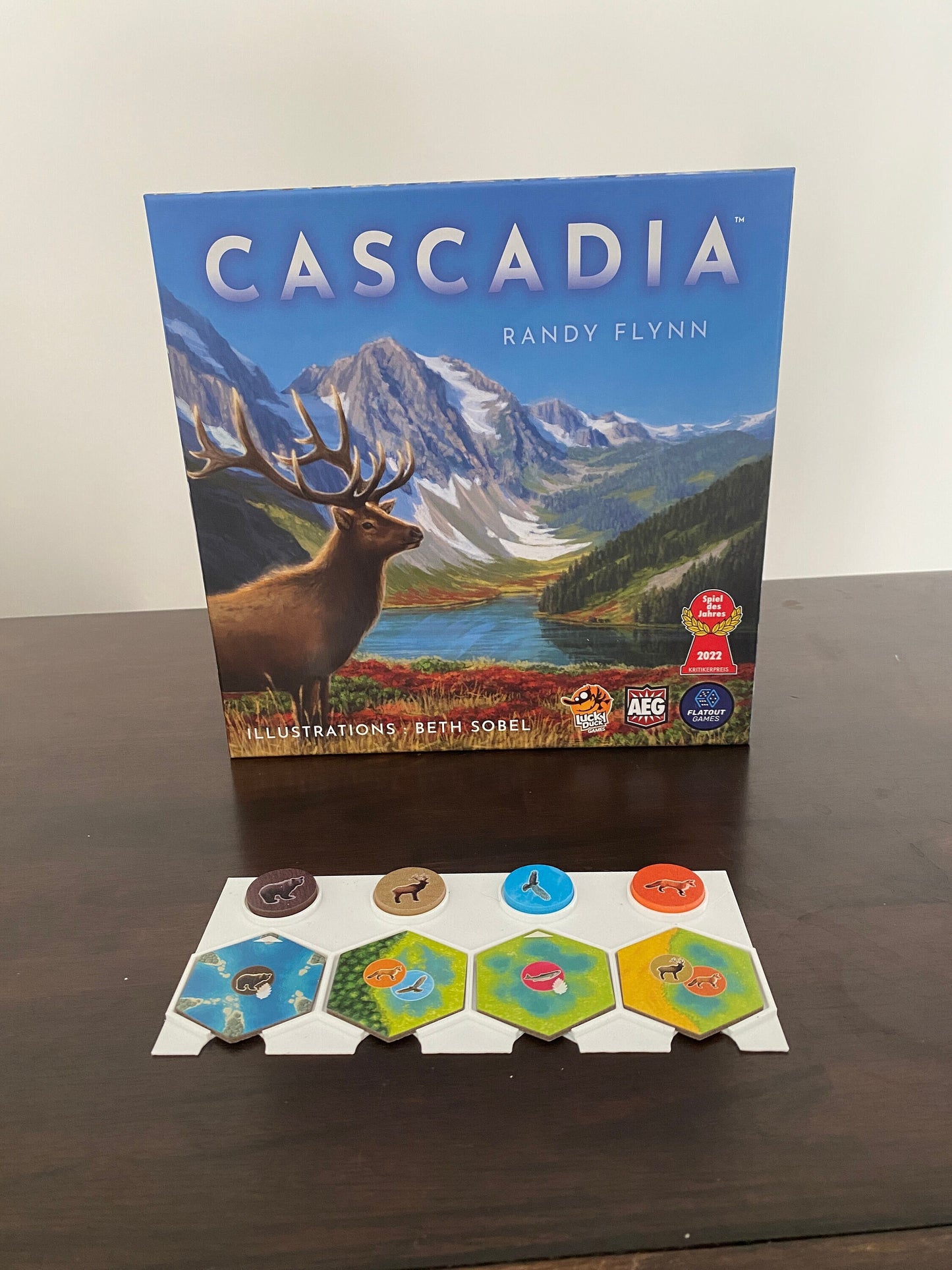 Cascadia board game tray
