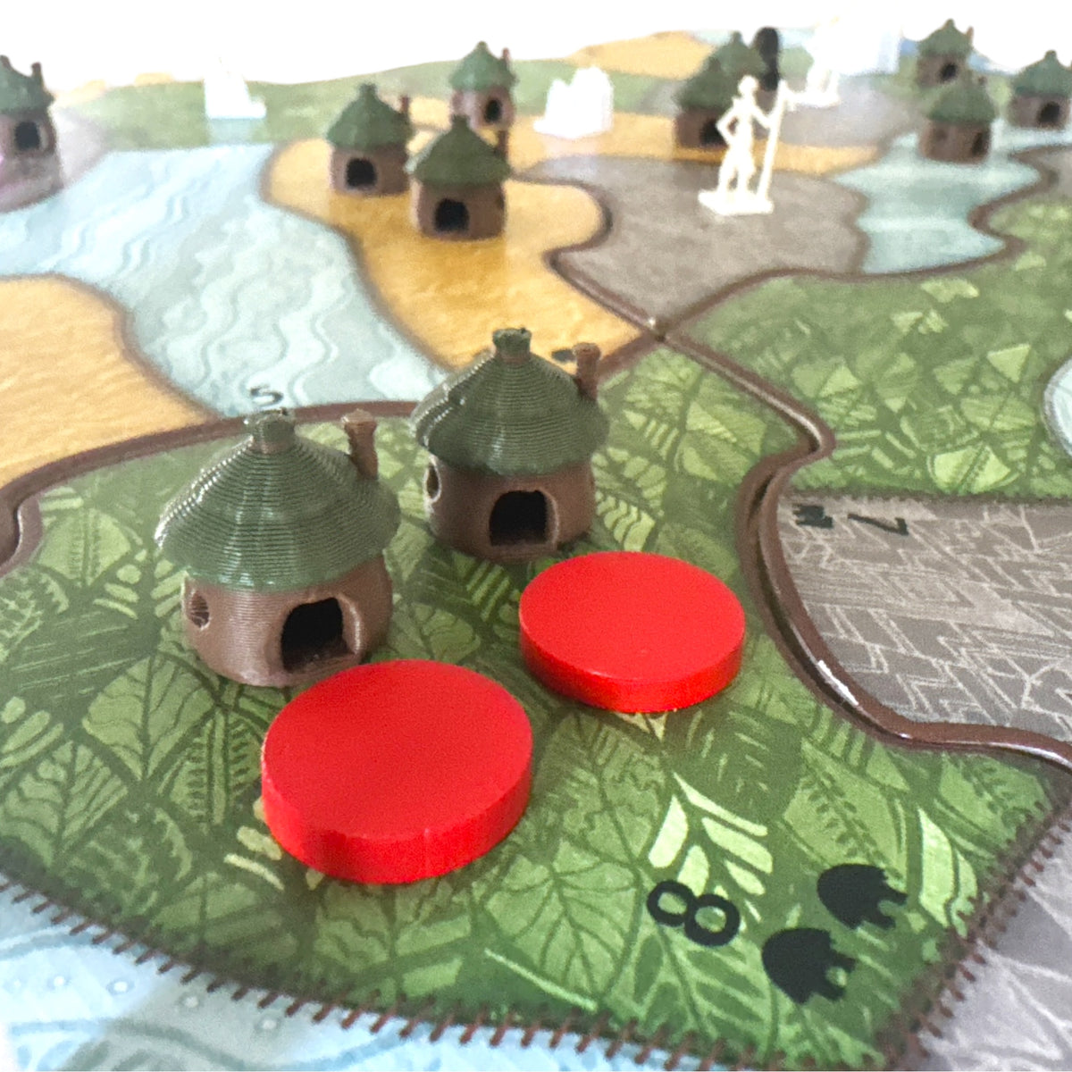 Spirit Island Dahan Hut Token Upgrade – 36 Pieces – Original Custom Design – Replace Wood Tokens – Board Game