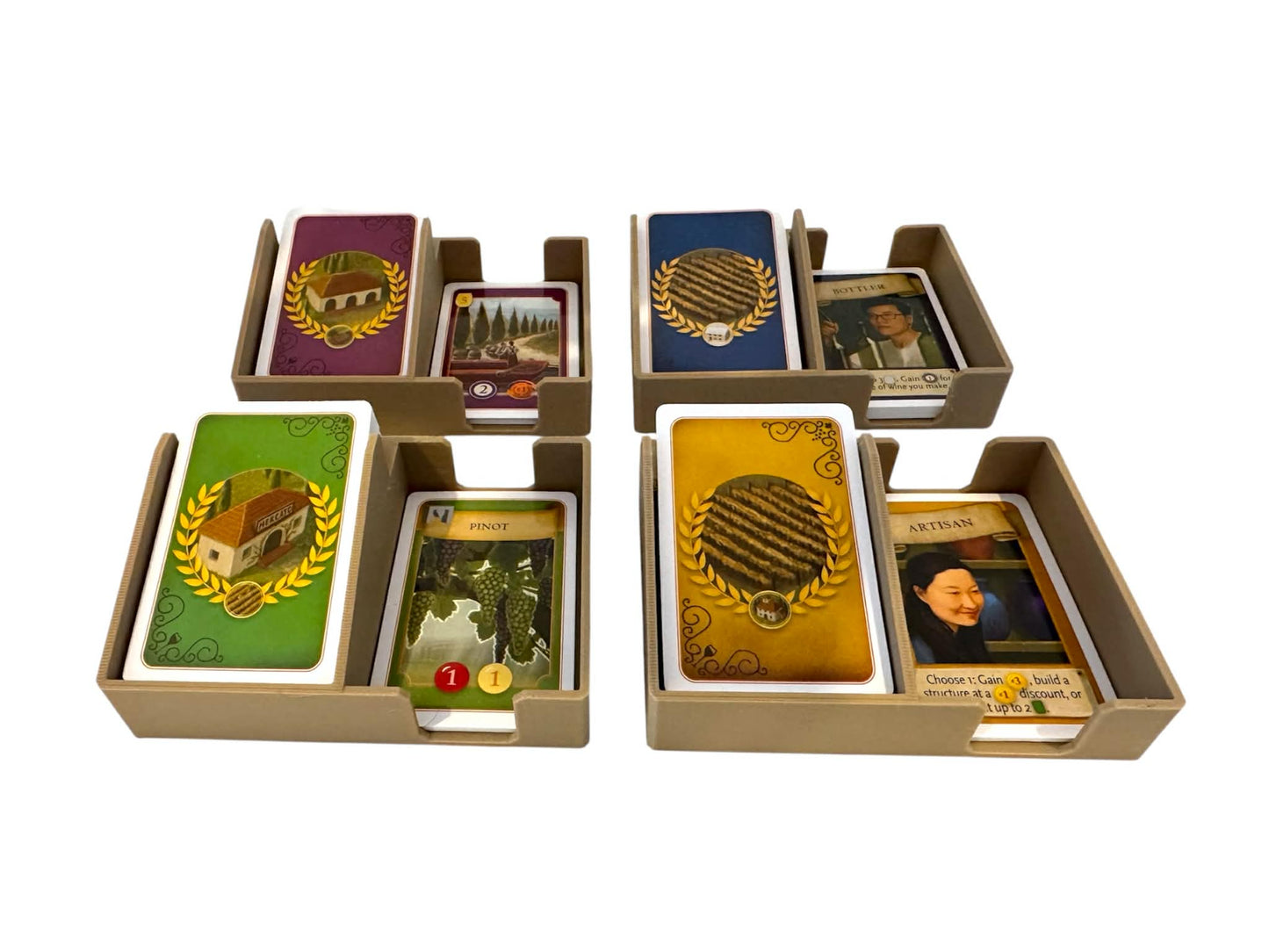 Unofficial Viticulture Draw and Discard Card Holder – Essentials Edition and Tuscany Expansion Deck Trays