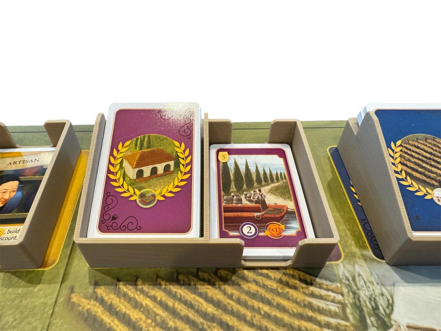 Unofficial Viticulture Draw and Discard Card Holder – Essentials Edition and Tuscany Expansion Deck Trays