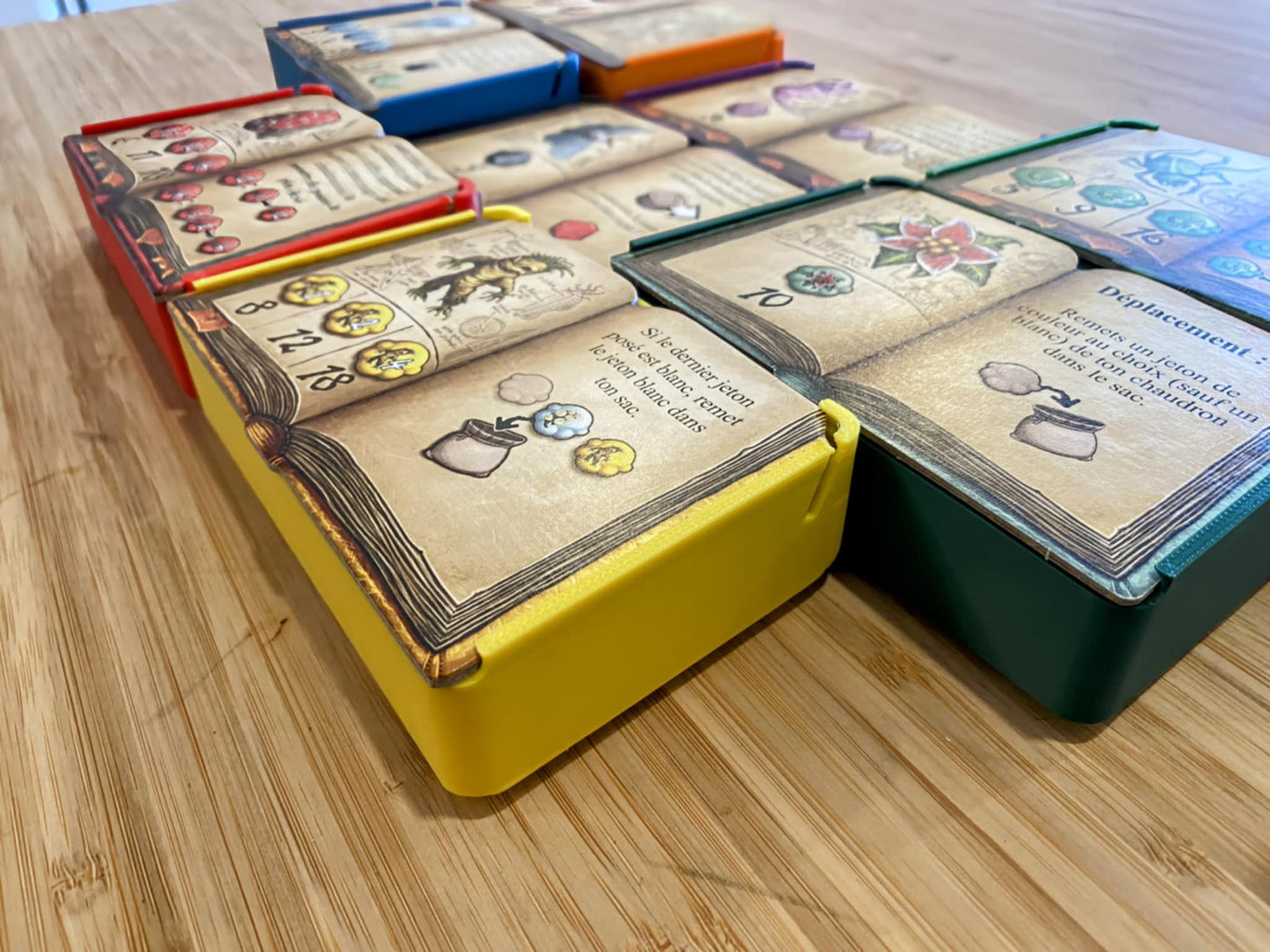 The Quacks of Quedlinburg storage boxes organizer / insert - 8 tokens containers - Works with 2 extensions