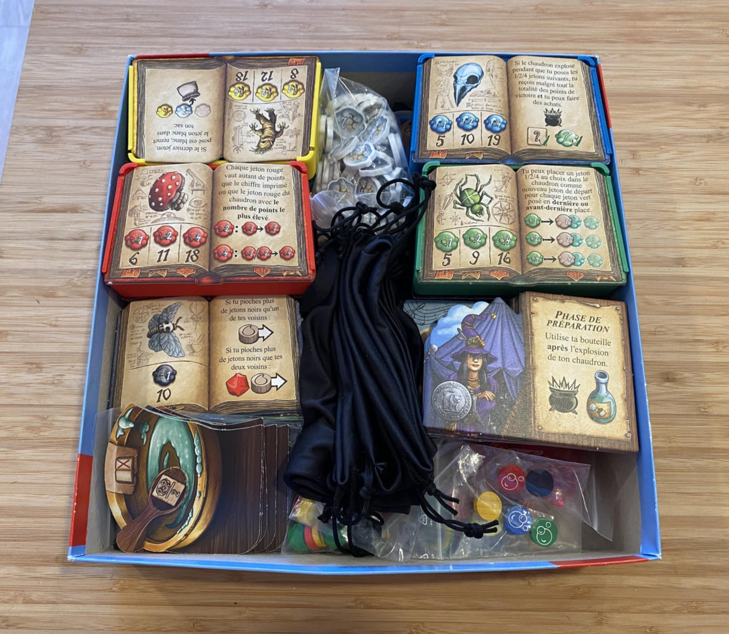 The Quacks of Quedlinburg storage boxes organizer / insert - 8 tokens containers - Works with 2 extensions