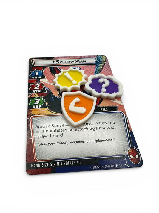 Marvel Champions LCG Status Tokens - 3D Upgrade Tokens - Stunned, Confused, Tough