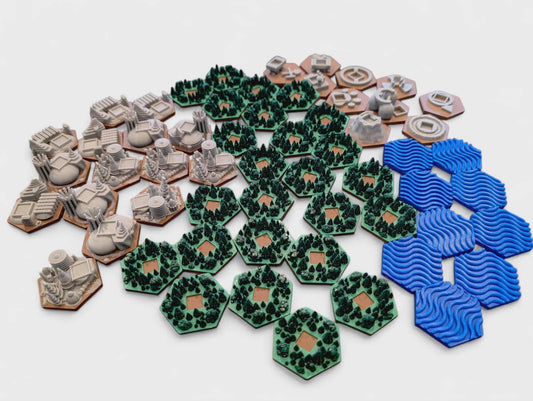 Terraforming Mars Tuiles 3D Multicolores