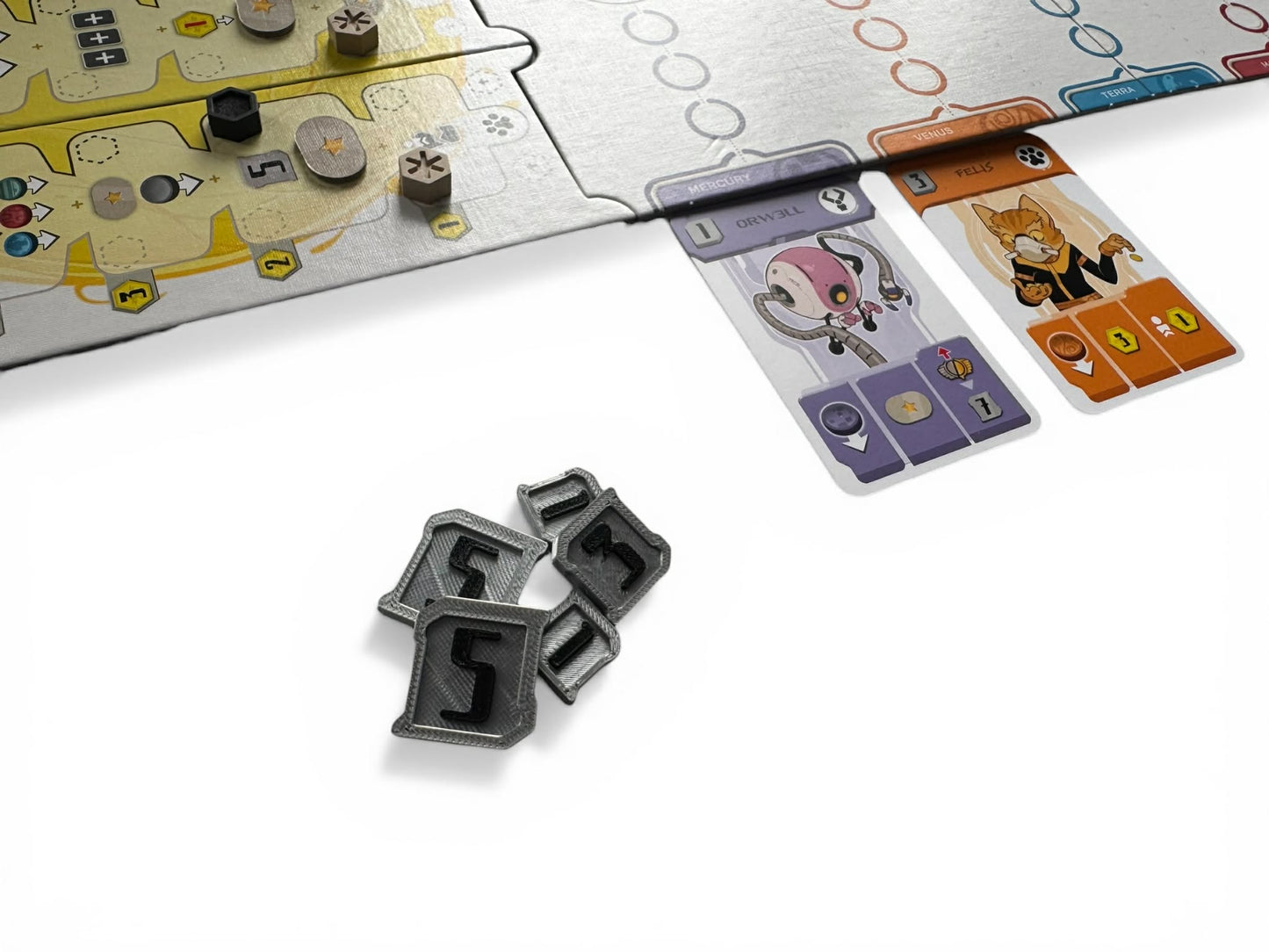 Zenith 3D Printed Credit Token Upgrade Set | Board Game Accessories | Sci-Fi Resource Tokens