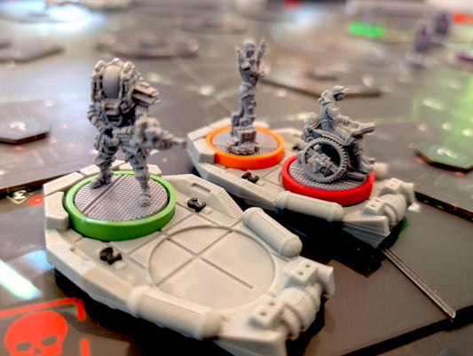 Nemesis Reversible Escape Pods (Set of 4) – 3D Printed Upgrade | Player & Lock Tokens | Board Game Accessories (Gray or Black)