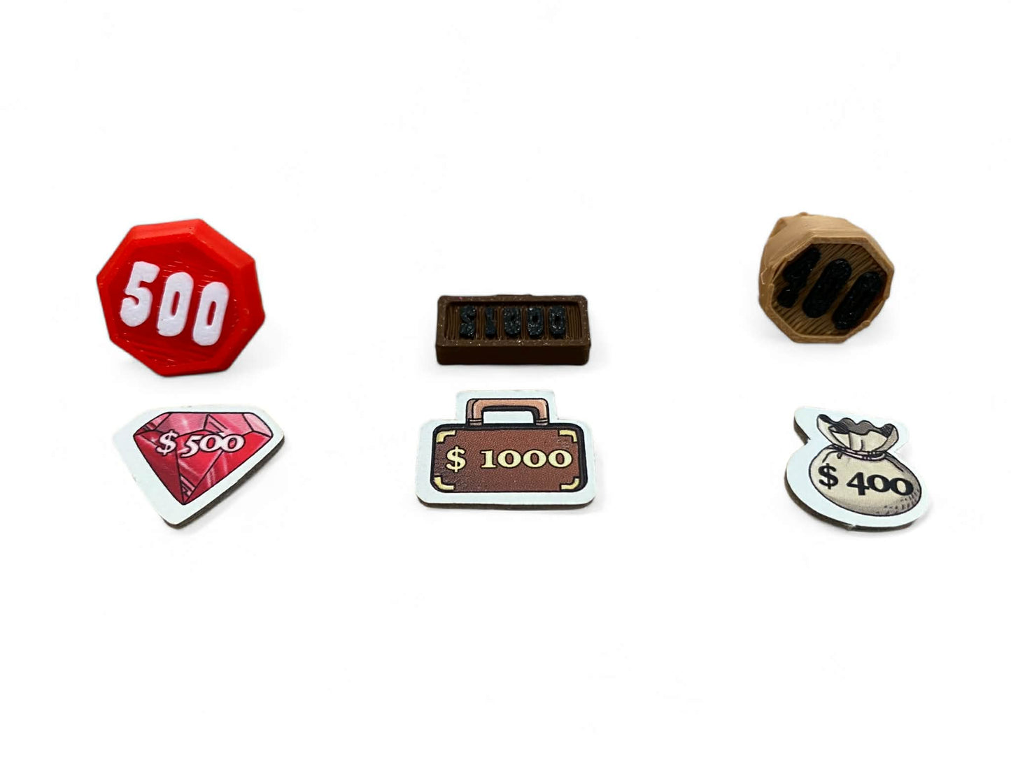 Colt Express 3D Printed Loot Tokens Upgrade | Gems, Purses & Strongboxes | Board Game Accessories