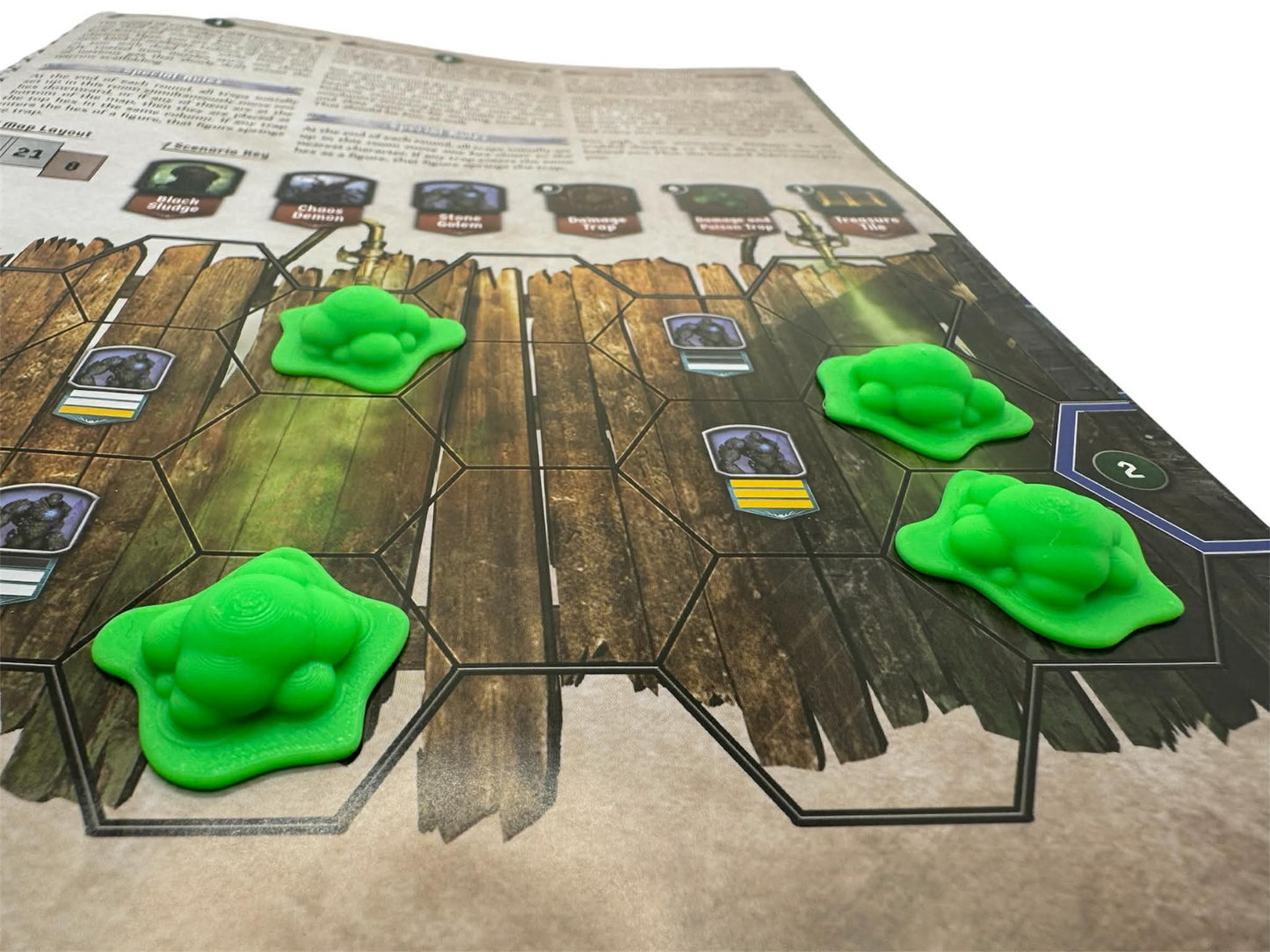 Gloomhaven Poison Trap Markers – 3D Printed Terrain Tokens for RPG & Board Games (Set of 6) - Compatible with Gloomhaven Jaws of The Lion