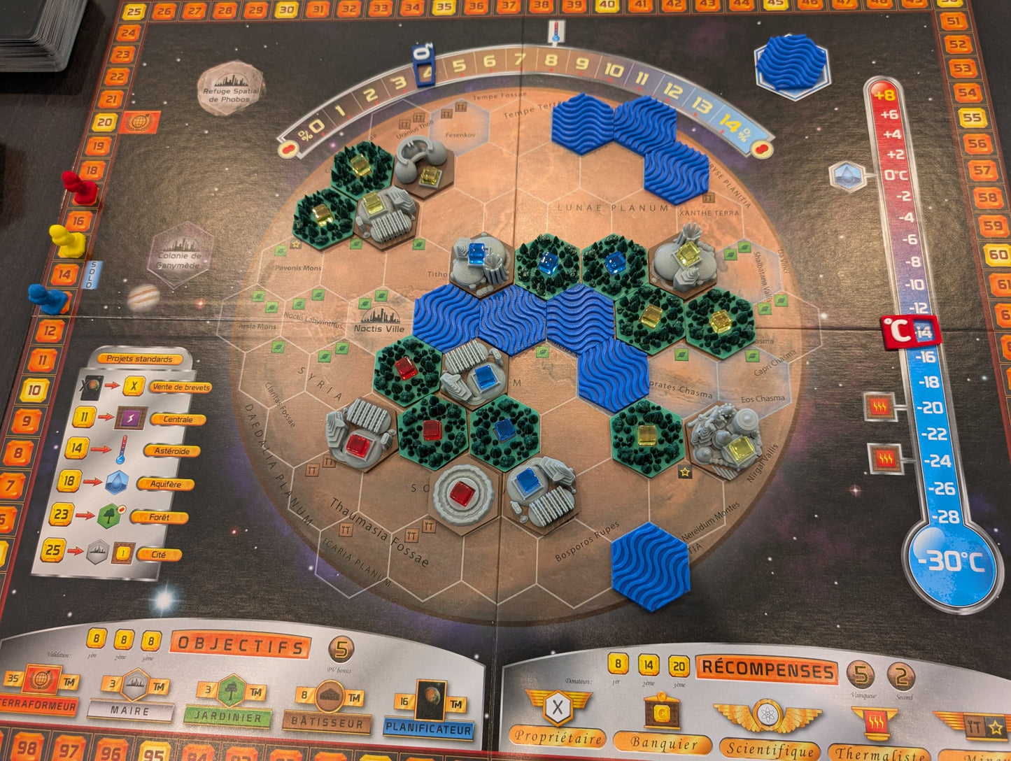 Terraforming Mars Tuiles 3D Multicolores