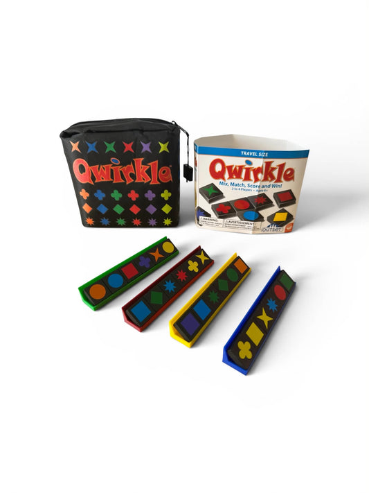 Portable Tile Holders for Qwirkle Travel | Set of 4 | Compact Racks for Easy Tile Organization | Fits Storage Bag