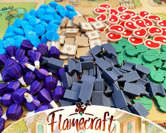 Flamecraft board game 3D upgrade tokens